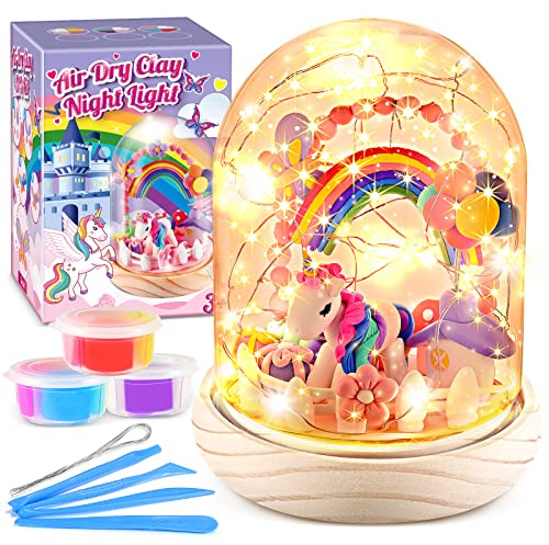Dislocati Regalo Niña 3 4 5-12 Años,Luz Nocturna Infantil Manualidades Niños Kit Manualidades Niños Unicornios para Niñas Juguetes Niña 3-12 Años Decoración de Habitaciones Unicornio Regalos