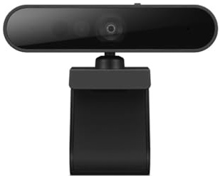 Lenovo Webcam HD 1080p (510 FHD) - Noir avec Zoom numérique 4X, Grand Angle de 95°, Rotation panoramique et Inclinaison à 360°, Double Microphones et Windows Hello