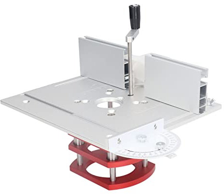 JDQTPOET Router Lift with Top Plate, Router Lift Systems for 2-4/7 Diameter Motors, 7-7/8 x 9-7/16 Plate, Trim Router Table with Insert Plate Kit for Woodworking Slotting Chamfering (Sliver)