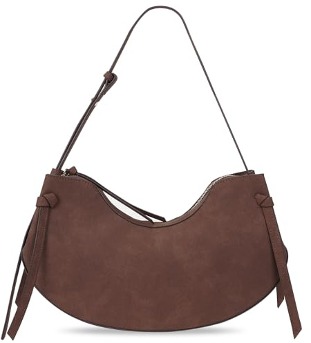 HiTotes Mezzaluna Borsa da donna in pelle scamosciata borsa a tracolla a mezzaluna borsa da sella borsa autunnale borsa a tracolla borsa hobo borsa a mezza luna borsa per gnocchi, Pelle scamosciata