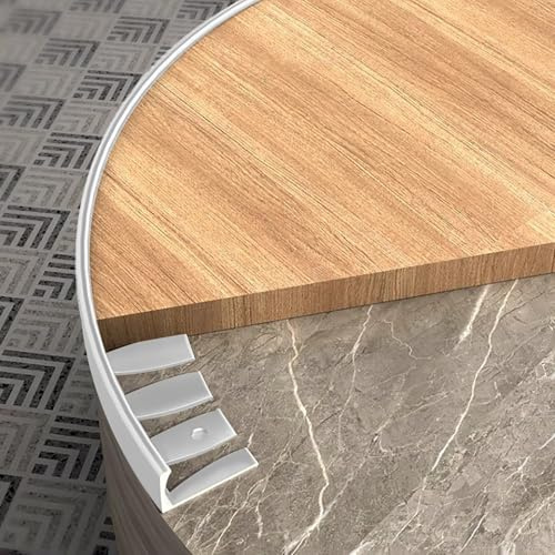 Raouoae Abschlussprofil Aus Aluminium 135cm 2 Stück Biegbar L-Form Fliesenkanten Schutz Abschlussleiste Flexibel Fliesenschiene Für Laminat(Silver,H:12.5MM)