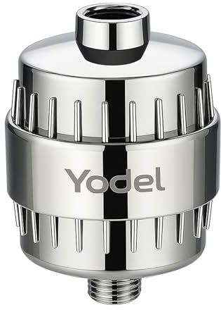 Yodel Shower Head Filter with Vitamin C to Repair Damaged Hair,Skin and Nails, Prevent Scale Buildup,High Output Hard Water Softener 99% Remove Lead,Chlorine,Fluoride and Chemicals,Chrome