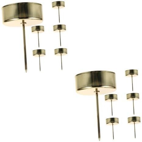 IMIKEYA Set di 2 portacandele natalizio, motivo: albero di Natale, con base di candele, per candele, decorazione natalizia, tazza di candela in metallo, ferro dorato, 6 pezzi x 2