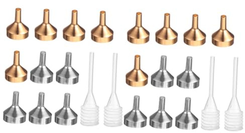 Cabilock Mini Imbuti in Alluminio per Il Riempimento di Piccole Bottiglie Set di Imbuti per Il Trasferimento di Liquidi con Contagocce per Profumo Strumento di Ricarica Efficiente