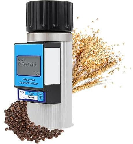 KHZKHC Misuratore di umidità per Cereali, Misuratore di umidità per Cereali, Misuratore di umidità per Cereali, 37 Tipi Misurabili, Display Retroilluminato, Statistiche Medie, per Grano