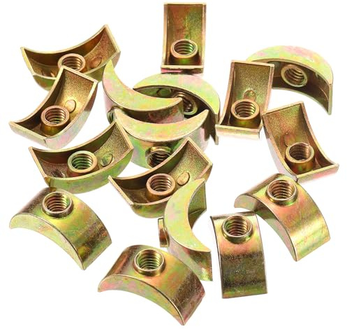 sourcing map 30pcs M6 Half Moon Nuts Washers, Zinc Alloy External Thread Lock Washer, Spacer Connector Hardware Fittings, Bronze