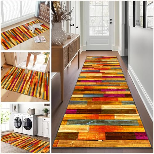 Tapis de Passage Long Tapis de Couloir Antidérapant 50 x 250 cm Tapis de Cuisine Lavable en Machine Tapis d Entree Interieur Tapis Salle de Bain Tapis Couloir Long Moderne pour Cuisine Salon Bureau