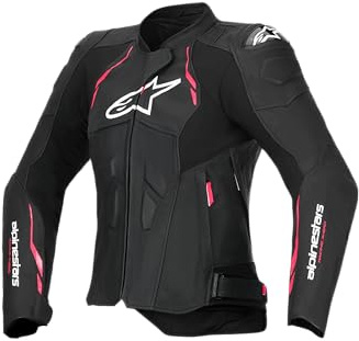 Alpinestars Stella Dusk Damen Motorrad Lederjacke, schwarz/pink, 38