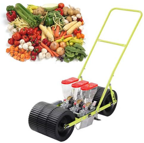 A,3 line,Portable Manual Seeder Multiple Row Seed Spreader Hand-Push Garden Seeder Roller Seeding And Fertilizer Applicator Row Planter Farm Seeder Garden Seeder Vegetable Sewing Machine