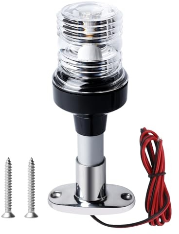 Luce di ancoraggio per barca, 12 V-24 V, luce di segnalazione per vela, luce di ancoraggio regolabile in acciaio inox, accessorio per barche da yacht