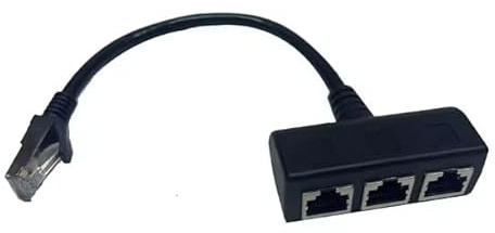 RJ45 Ethernet Splitter 1 to 3 Network Adapter, RJ45 1 Male to 3 Female LAN Ethernet Adapter Cable, Suitable for Super Cat5, Cat5e, Cat6, Cat 7, Cmpatible with ADSL, TVs, Set-top Boxes, Routers