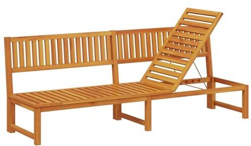 vidaXL Sonnenliege Verstellbar aus massivem Akazienholz – 3-in-1 Klappsitzlösung für Balkon und Garten. Ergonomischer Liegesessel für entspannte Stunden auf der Terrasse.