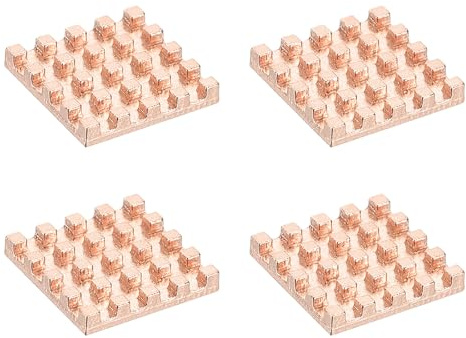 PATIKIL Dissipatore Di Calore In Rame 13x13x2mm 4 Pz Dissipatore Radiatore Per computer a scheda singola Chip CPU Transistor Di Potenza FET IC Amplificatore Di Potenza
