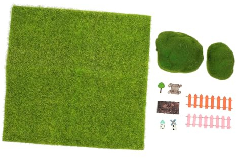 UKCOCO 3 Juegos Adornos Artificiales para Mini Paisaje Castillo Falso y Molino de Viento Imitación Decoración Exterior para Jardín y Terraza Accesorios Miniatura para