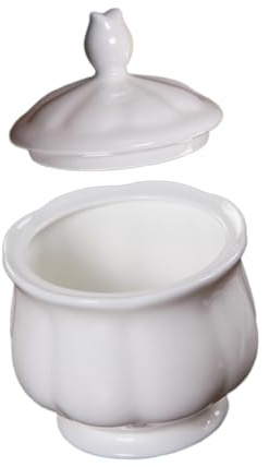 iplusmile Sucrier En Porcelaine Blanche 180 Ml Couvercle Pot En Céramique Ronde Multi-usage Rangement La Cuisine Pour Sucre Café Thé