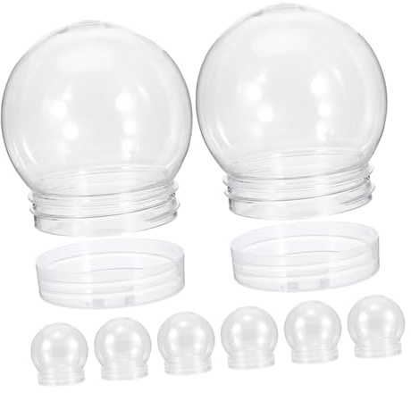 Lifkome 8 Pezzi Globi Di Neve in Plastica Trasparente Vuoti Con Tappo a Vite Sfere Fai Da Te Riempibili Per Decorazioni Natalizie Progetti Artigianali E Centrotavola Creativi