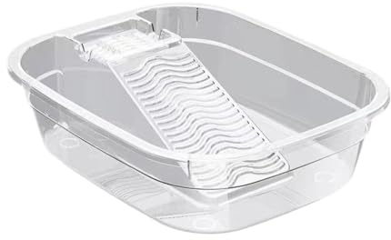 SiaBiced Washboard Basis Waschschüssel Wäschewanne Handwaschbecken Waschtrog Aus Stabilem PP mit Integriertem Waschbrett Und Platzsparender Funktion für Bad St, Weiß