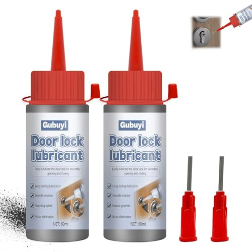 60ml*2 Graphite en Poudre, Lubrifiant Pour Cylindre De Serrure | Lubrifiant Serrurerie, Multifonctions Lubrification Graphite, Graphite pour Lubrifier Serrures Porte, pour Clés