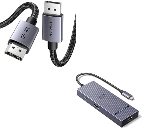UGREEN Hub USB C DisplayPort 4K 60Hz avec Câble DisplayPort 1.4