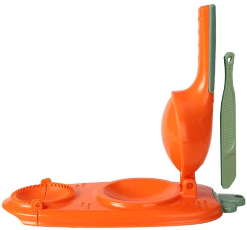 Garneck Presse à Pâte Manuelle pour Raviolis et Dumplings, Moule en Plastique Orange, Outil Cuisine Pratique pour Étaler et Façonner la Pâte, Gadget la Cuisine pour Maison et Préparation