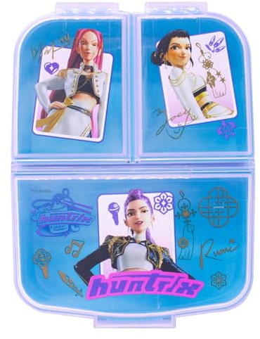 ms móvil shop Sandwichera Kpop con Compartimentos – Fiambrera Rectangular Múltiple 19,5 x 16,5 x 6,7 cm, Libre BPA, Licencia Oficial
