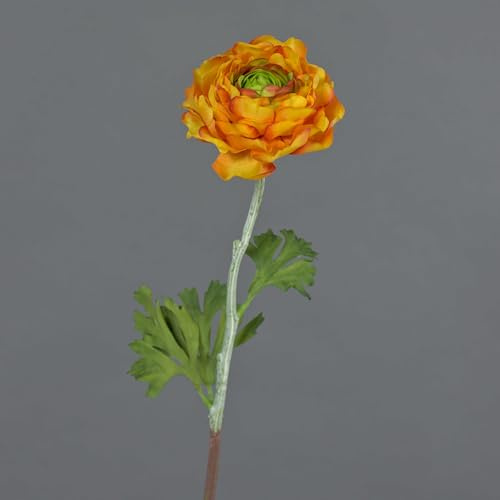 artplants.de Ranunkel künstlich ELORIO, orange-grün, 50cm - Ranunkel Kunstblume/Seidenpflanze