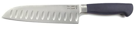 Cuchillo Santoku PALLARES SOLSONA mango blando, Acero Inoxidable forjado 17cm. REGALO PIEDRA DE AFILAR