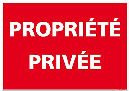 Panneau Propriété Privée - Signalétique d'Interdiction Dissuasive sur Fond Rouge - Plaque Rectangulaire 250 x 180 mm