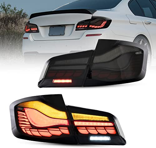 VLAND OLED bakljus för B-M-W 5-serien F10 F18 M5 Seden/Saloon 2010-2016 (passar inte F11 och F07) bakljus, sekventiell med dynamisk, DRL med 3D-dynamisk animation