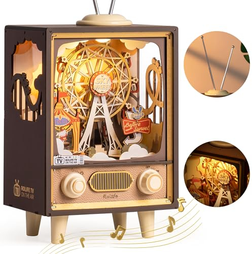 RoWood 3D Puzzle Modellbau Freizeitpark Spieluhr & Nachtlicht aus Holz | DIY Holzpuzzle Modellbausatz Bastelsets Geschenke für Erwachsene und Jugendliche