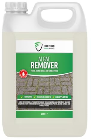 Gardian Defence Algae Remover - 5 L Fast Acting and Safe Algae and Lichen Remover - Patio Cleaner to Eliminate Algae, Lichen and Other Similar Growths from Patios, Decks, Fences, and Garden Paths