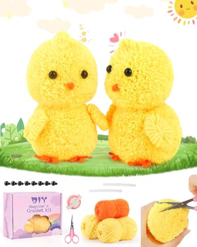 Katech Pompom-Maker-Werkzeuge, Strickset für Anfänger, machen Sie Ihre eigenen flauschigen Freunde mit Schritt-für-Schritt-Video-Tutorials, Anfänger, Garn-Pompons, Bastelset, Stricken, Häkeltier-Set