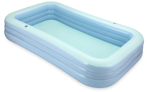 Funsicle Serenity 10ft aufblasbarer Pool, 305 cm langes Schwimmbecken, 2-in-1-Ventil, Familienpool inklusive 2 Getr?nkehaltern und Reparaturflicken, 3,05 m x 1,83 m x 56 cm ? Himmelblau