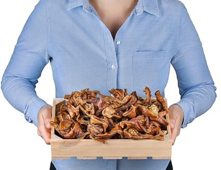 Natürliche Schweineohren in Streifen für Hunde 1 kg (55–65 Stück) | natürlicher Kausnack aus 100% Schwein | weich & proteinreich | ohne Zusatzstoffe & getreidefrei