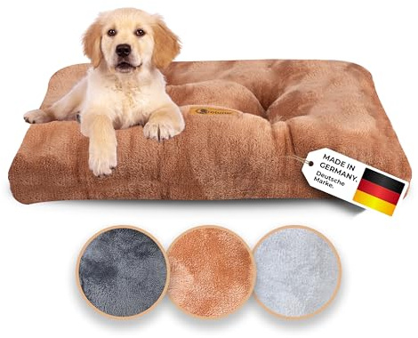 Belune® Hundekissen Deluxe [Braun, L (130cm x 80cm x 15cm)] - waschbar, Hundebett große Hunde, Hundekissen große Hunde