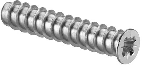 LIKERAINY Euroskruvar av Stål 6,3 x 25 mm Varianta Fästelement med Fullgänga för Möbler Borrdiameter 5 mm Specialskruv för Infästning Utdragbara Lådskenor Förbindande Skruv för Trä 100 stycken