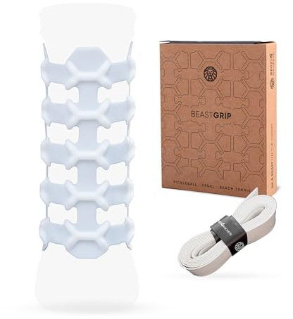 Padel Griffband Wiederverwendbar | Padel Grip | Padel Overgrip | Griffband Padel Schläger | Padel Tennis Zubehör | Padel Zubehör | Schläger Griffband | Set Overgrip und Grip Padel Farbe Weiß