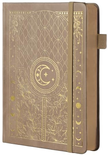 Bullet Dotted Journal Notizbuch, 160 g/m² dickes nummeriertes Papier, A5 Hardcover Dotted Grid Tagebuch für Frauen und Männer, Arbeiten, Schreiben, Bullet Journaling, Zeichnen