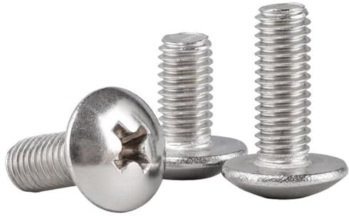 10 piezas Tornillo cruzado de cabeza plana grande de acero inoxidable 304 tornillo de cabeza semicircular M3-M8, M4×18