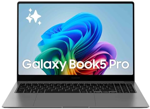 Samsung Galaxy Book5 Pro 16, Copilot+ PC, Ordinateur Portable avec IA, Processeur Intel Core Ultra 7, Mémoire 16 Go RAM, Stockage 512 Go, Clavier AZERTY FR, Anthracite