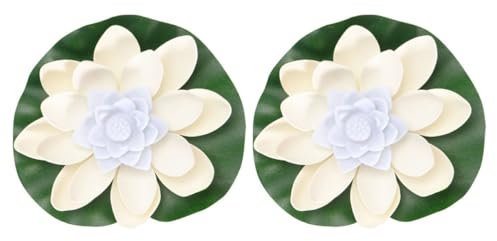 PRETYZOOM 2 Sätze Bunte Lotuslampe Weiß Lotus Lamp Lotus Design Led-brunnenbeleuchtung Solarenergie-seerose Lebhaftes Wünschendes Lotuslicht Schwimmende Wasserlampe Eva-Schaum 2 Stück * 2