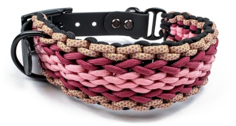Hundehalsband Tierluxe Natur Handgemacht Paracord (Leben, XL Halsumfang 40-46 cm)