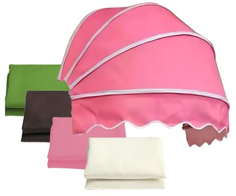 Pieghevole Tende Cappottina Da Sole, Tettoia For Porta A Cupola, Tende Da Sole For Porte E Finestre, Tendalino A Cupola In Tela Con Telaio, Protezione Solare(Pink,120 cm+47.24 in)