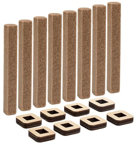 YceLon 8X Dauerdocht für Wachsfresser 10mm mit Holzhalter | Glasfaserdocht & Kerzendocht Dicke Outdoor, Dochte für Kerzen, Holzdochte für Kerzen, Wachsfresser für Kerzenreste