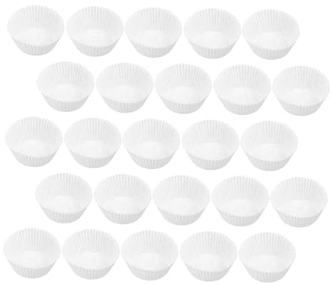 Ciieeo 400 pirottini di carta foderati per torte, piccoli cupcake, pirottini bianchi