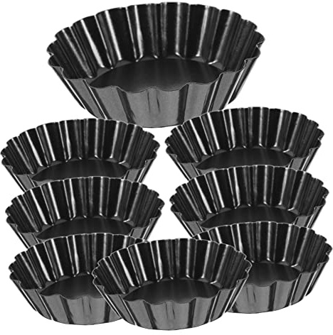 ARTSEWPLY Stampi Per Crostata Mini Teglie Per Crostate 3 Pollici in Acciaio Al Carbonio Antiaderente Per Cucina Domestica, Ristoranti e Pasticceria Set Da 8 Pezzi