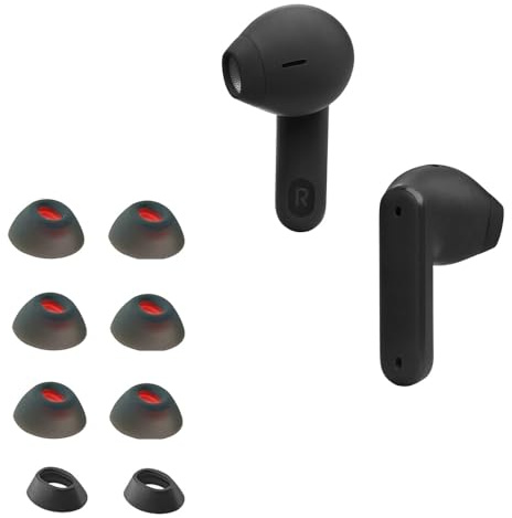 Ersatz Silikon Ohrstöpsel für JBL Tune Flex, Ersatzpolster In-Ear Ohrpolster Kopfhörer Aufsätze,8 Stück Polster (Black)