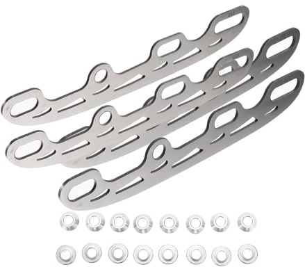 ifundom Cuchillas Metálicas Duraderas para Patinaje en Línea Hielo Acero Inoxidable Repuestos Diseño Práctico y Tamaño Pequeño 253 MM 16 Insertos Laterales