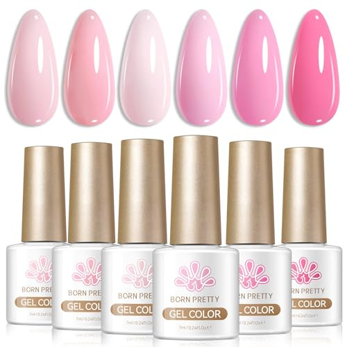 Born Pretty UV Nagellack Hellrosa Valentinstag - Gel Nagellack UV Lack Maniküre und Nagelkunst DIY zu Hause