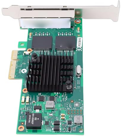 ZDAGELD Tarjeta de Red Gigabit Ethernet, Adaptador PCI Express 1GbE con Controlador 350AM4, Puerto RJ45 X4, PCIE 2.1 X4, para Servidor de Escritorio, Compatible con Estándares X8, X16